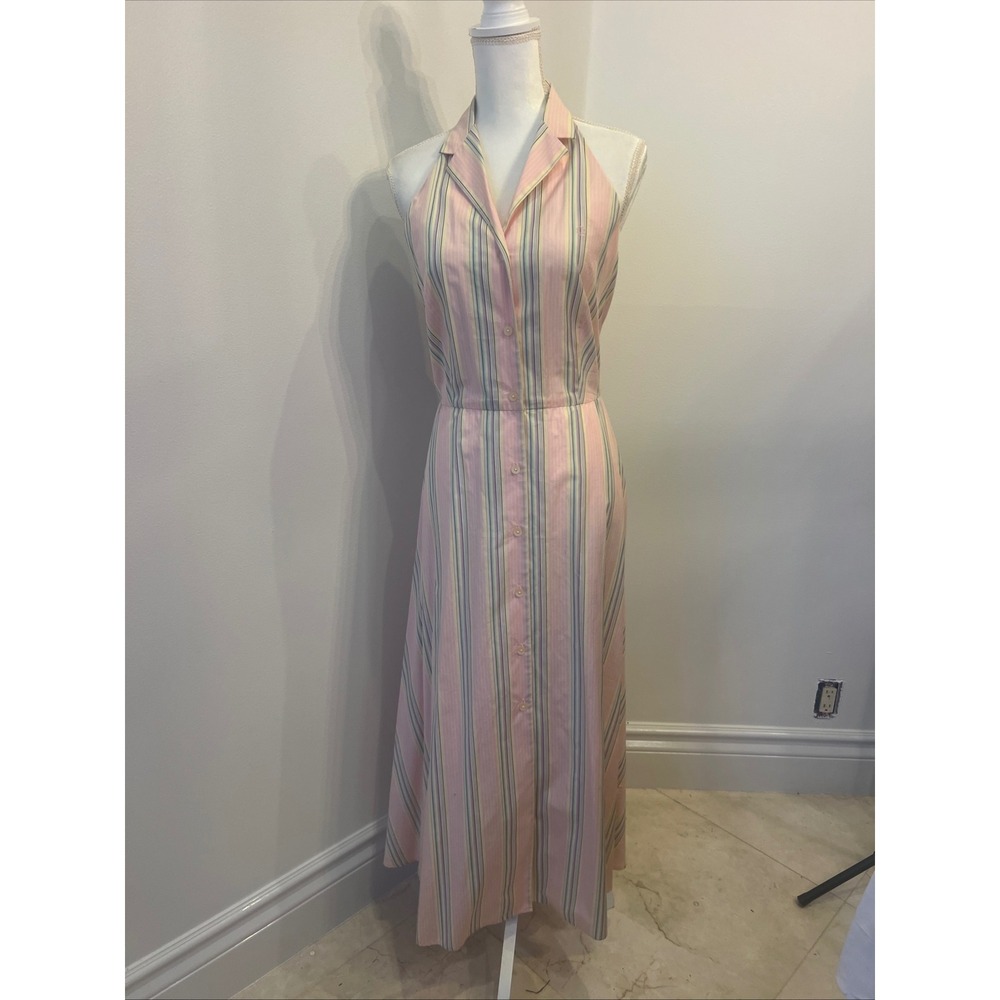 Vintage Ralph Lauren pink halter dress size 12